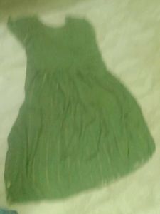 Green Embroidered anarkali kurti set