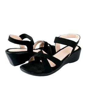 Black Wedges Sandal For Girls/Women