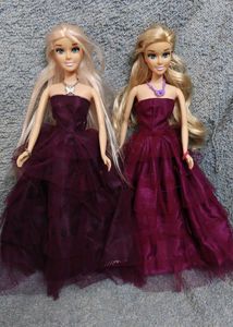 Two Hannah Doll Lot With Purple Dresses