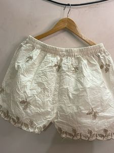 Embroidered Cotton Shorts
