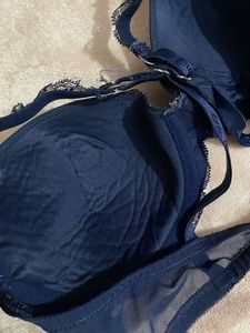Elegant Navy Lace Bra