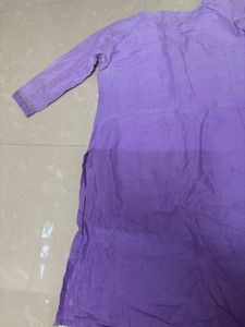 Charming Lavender Hand-Embroidered Kurta