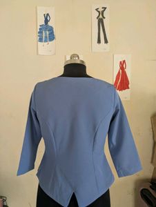 Stylish Blue Blazer Top
