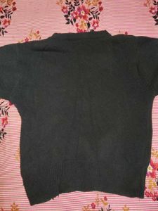 Dark Knit Sweater with Button Detail