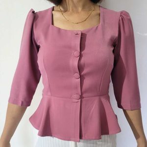 Chic Pink Peplum Blouse