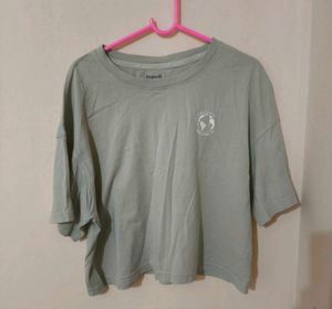 Light Green Cropped Graphic T-Shirt