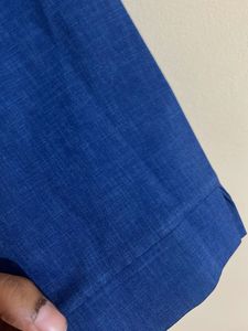 Royal Blue Button-Up 3/4 Sleeve Shirt