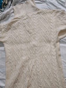 Cream Cable Knit Quarter Zip Sweater