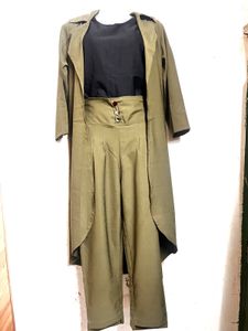 Olive Green 3-Piece Pant Suit