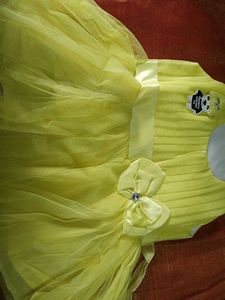 Yellow Party Dress with Bow frock