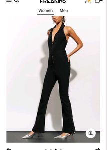 Chic Black Halter Zip Jumpsuit