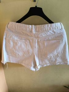 Zara White Denim Shorts