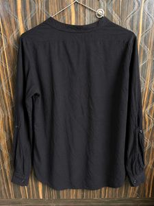 Primark Black V-Neck Button-Up Shirt