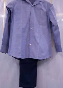 stylish formal fit pant shirt with embroidered wor