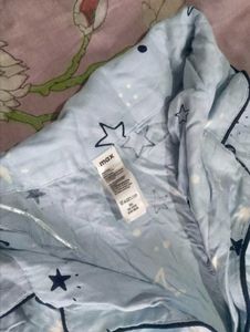 Light Blue Star Print Pajama Shirt