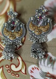 Contemporary Silver Stud Jhumkas ....