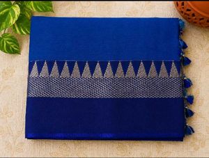 Elegant Royal Blue tant Dhonekhali Saree