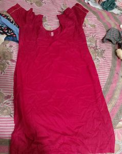 Beautiful Red Embroidered Kurta