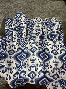 Stylish Blue Ikat Print Kurta
