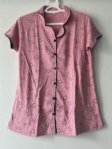 Pink Star Print Nightshirt L size almost new