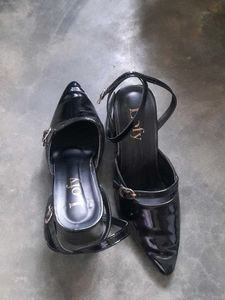 Black Patent Pointed-Toe Heels