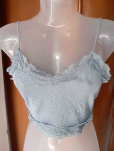 Cute Lace Trim Crop Top