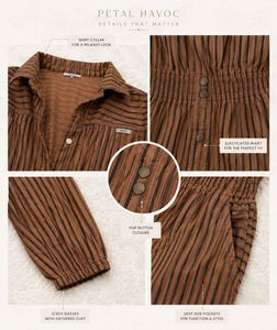 🤎 Brown Striped Utility Jumpsuit 🤎
