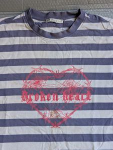 Striped Heart Graphic T-Shirt