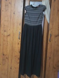 Black & Grey Maxi Dress