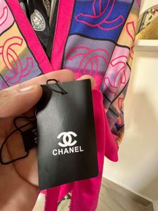 Chanel Colorful CC Logo Scarf