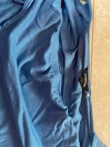Bebe Blue Rhinestone Logo Tank Top