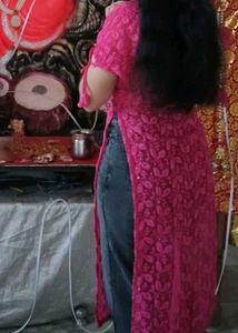 Vibrant Pink Embroidered Kurta