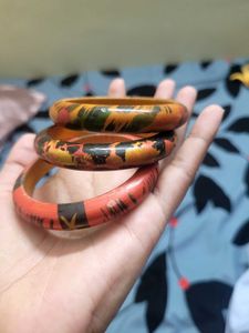 Set of 3 Hand-Painted Bangles