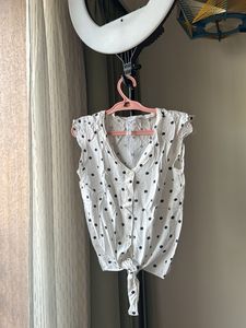 Polka Shirt With Knot