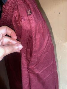 Maroon cotton 3 pc suit