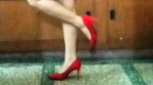 Chic Red Suede Stiletto Heels