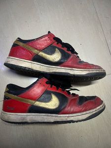 Original Nike Dunk Low Red Black Gold