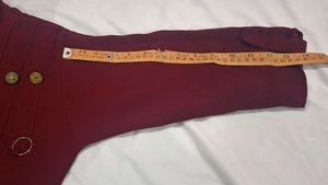 Maroon Kurta with Decorative Buttons