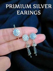 Sparkling Silver Earrings Pack Of 1 Pair