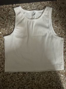 Ribbed White Tank Top