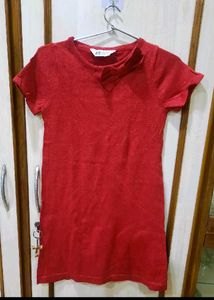 fix ret Red Dress with Bow Detail