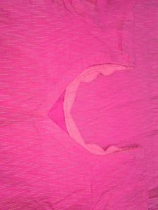 Stiched Silk Vibrant Pink Ruffled sleeves kurta