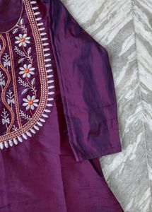 Embroidered Silk Kurta