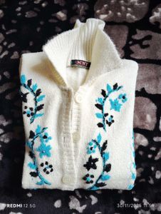 Winter Embroidered Floral Sweater