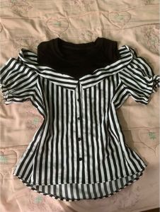 Chic Striped Cold Shoulder Top