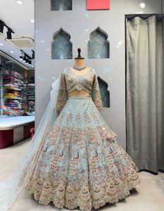 Stunning Blue Embellished Lehenga Choli