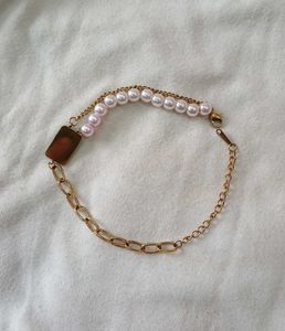 💚Stainless Steel Emerald &amp; Pearl Bracelet