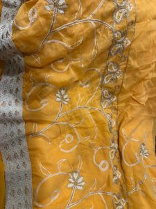 Elegant Yellow Embroidered Saree
