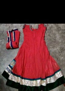 Red Embroidered Kurta Set with Dupatta