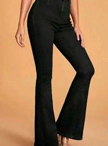 Broadstar Black Flared Denim Jeans